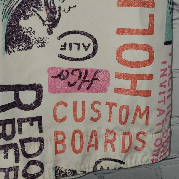 Hollister Board Shorts Hawaiian Tropical Blue Pink Surf Swim Trunk Mens Size M - Picture 2 of 14